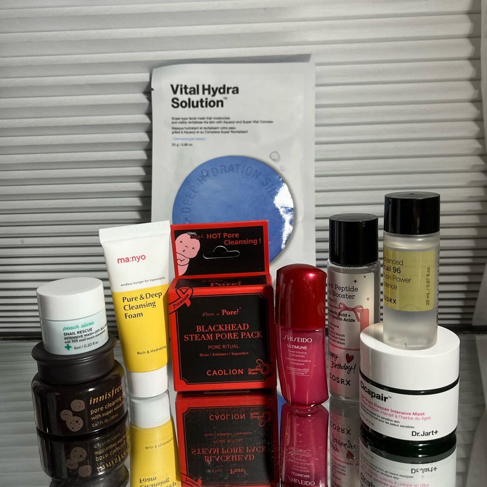 Kbeauty & Jbeauty Travel Size Skincare Bundle (Dr. Jart, Peach Slices, COSRX)